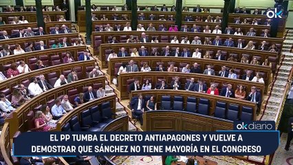 El PP tumba el decreto antiapagones y vuelve a demostrar que Sánchez no tiene mayoría en el Congreso