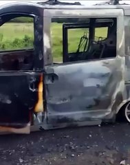 Transporte escolar quedó totalmente calcinado por una falla eléctrica
