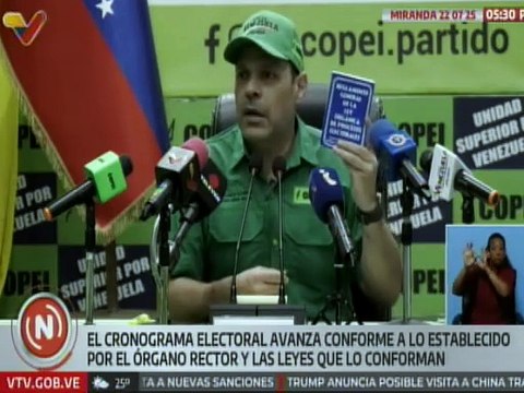 Copei afirmó que el cronograma electoral avanza conforme a lo establecido por el CNE