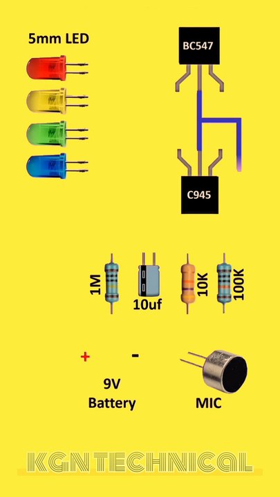Music Reactive Lights Circuit | UV Meter  #diy​  #diycircuit​ #electroniccircuits​ #led​ #bc547​