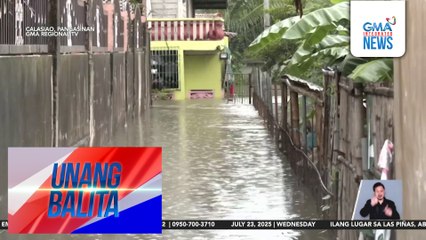 Halos lahat ng barangay sa Dagupan City, lubog sa baha dahil sa masamang panahon at high tide | Unang Balita
