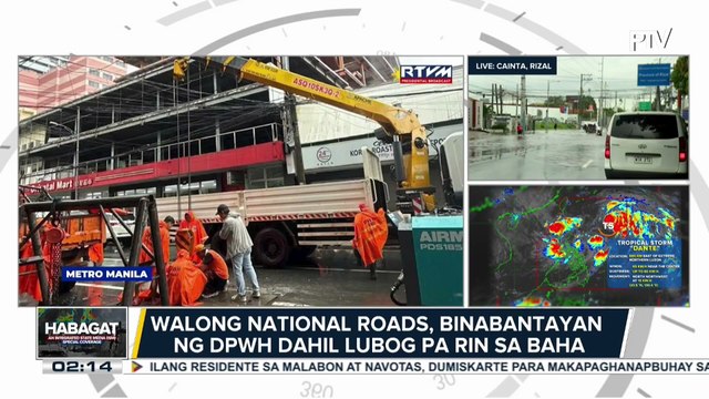 8 national roads, binabantayan ng DPWH dahil lubog pa rin sa baha; Kennon Road, sarado pa rin sa mga motorista dahil sa banta ng rockfall