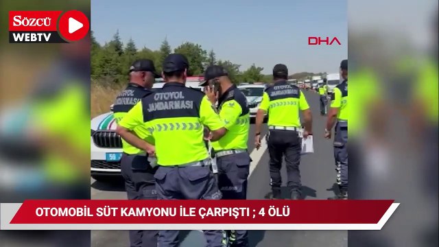 Otomobil süt kamyonu ile çarpıştı ; 4 ölü