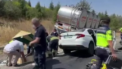 Tekirdağ’da otomobil ile süt tankeri çarpıştı: 4 ölü