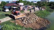 Perfectly Start Land Fill Task By Using Skill Dozer D20 KOMAT'SU & Dump Truck Pure Soil Stone Delete
