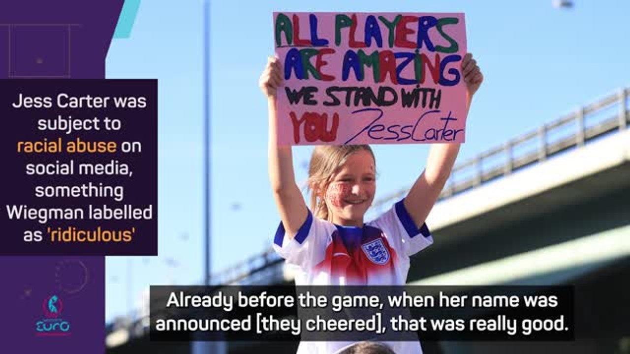 Wiegman thrilled with England fans' huge support for Jess Carter