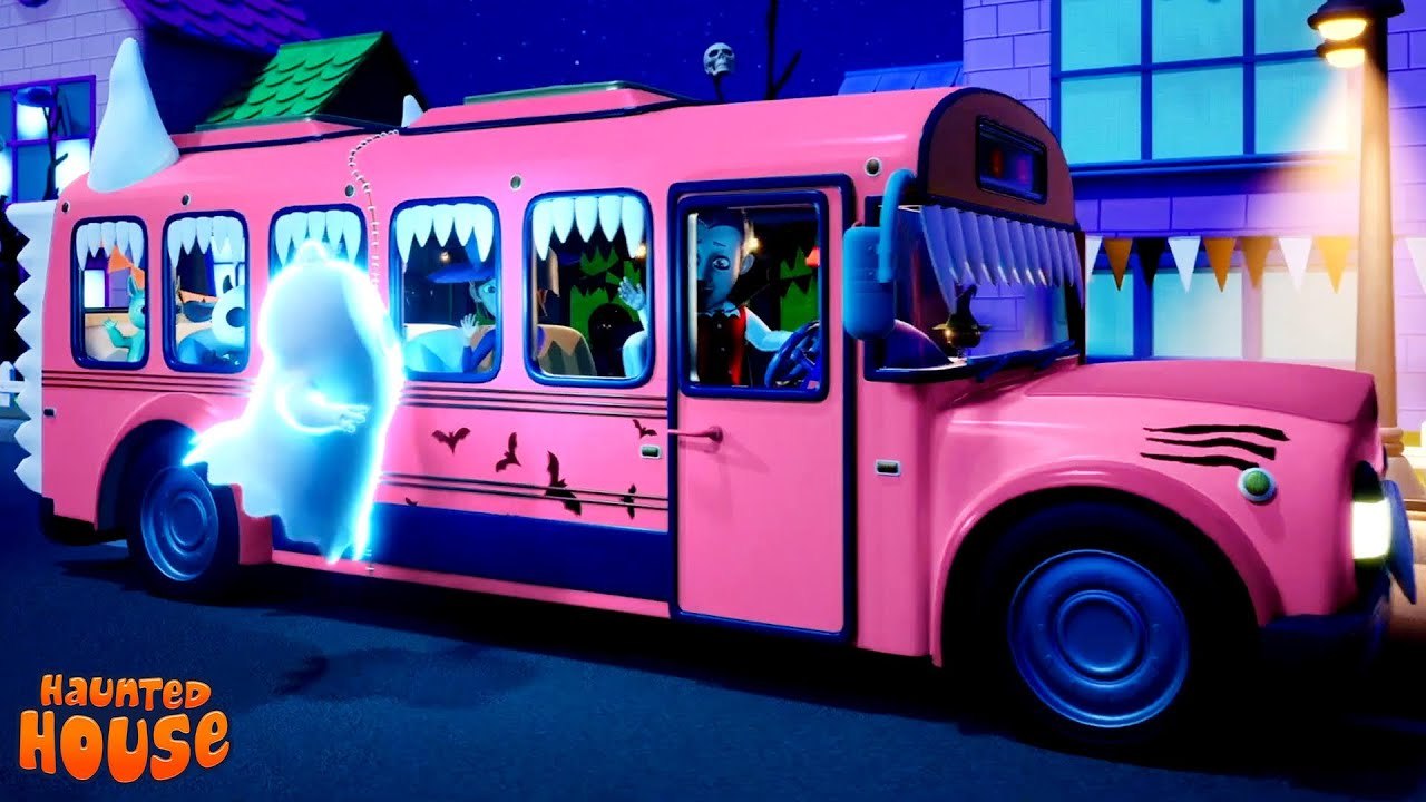 🎃 Halloween Wheels On The Bus | Haunted House Nursery Rhymes for Kids 👻🚌