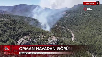 Eskişehir'de yangının kontrol altına alındığı ormandan geriye kül yığını kaldı