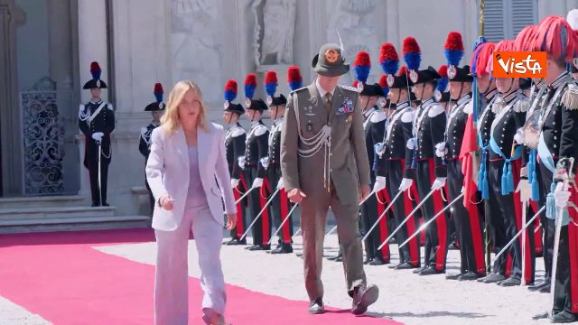 Meloni incontra il Presidente della Repubblica algerina Abdelmadjid Tebboune a Villa Pamphilj
