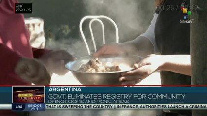Argentina, govt. eliminates registry for community dining rooms and picnic areas