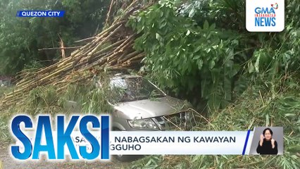2 sasakyan, nabagsakan ng kawayan dahil sa pagguho | Saksi