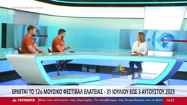 Ο Πρόεδρος του Συλλόγου Νεολαίας Ελάτειας, Νίκος Τσαπραίλης και ο Εκπρόσωπος Τύπου του Συλλόγου, Γιάννης Βελαέτης στο STAR