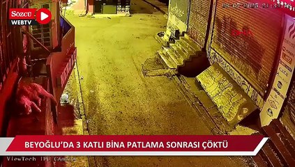 Beyoğlu’da 3 katlı bina patlama sonrası çöktü