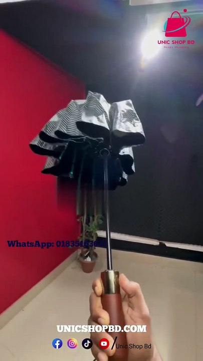 Premium 12-Ribs Automatic Open/Close Wood Handle Umbrella