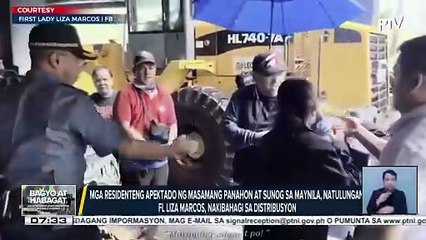 Mga residenteng apektado na masamang panahon at sunog sa Maynila, natulungan; First Lady Liza Marcos, nakibahagi sa distribusyon