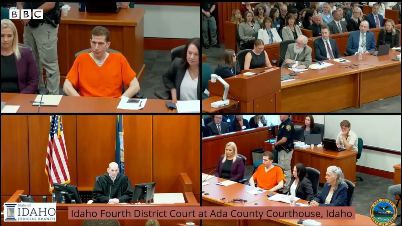Surviving roommate of murdered students address Idaho killer in court | BBC News