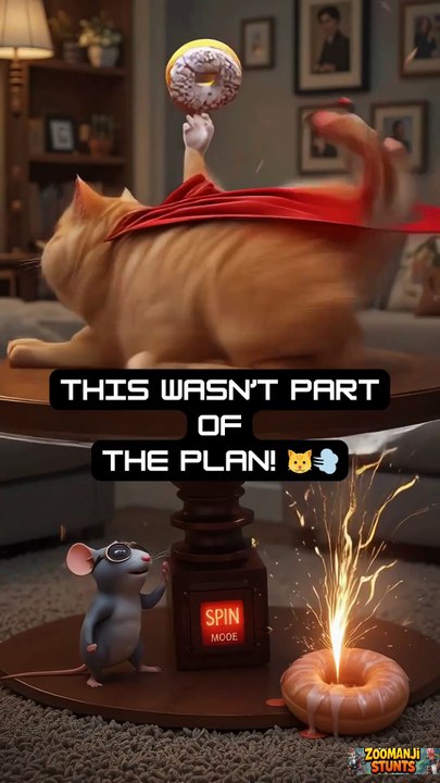 Fat Cat Spun Like a Pizza by Evil Mouse! 😂🐱🍕