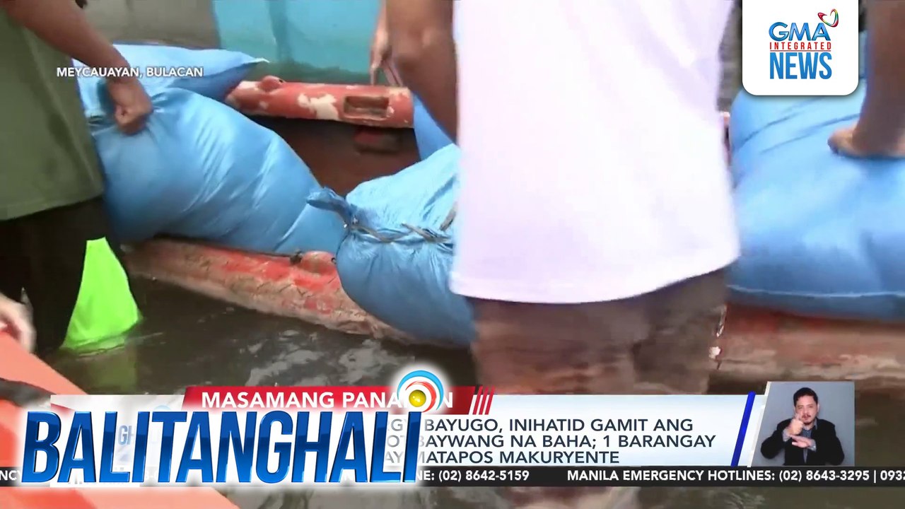 Relief supplies sa Brgy. Bayugo, inihatid gamit ang bangka dahil sa abot baywang na baha; 1 barangay health worker, patay matapos makuryente | Balitanghali