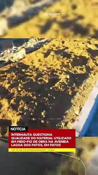 Internauta questiona qualidade do material utilizado em meio-fio de obra na Avenida Lagoa dos Patos, em Patos