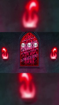 Stained Glass Windows with Red Flames (short animation) #shorts
