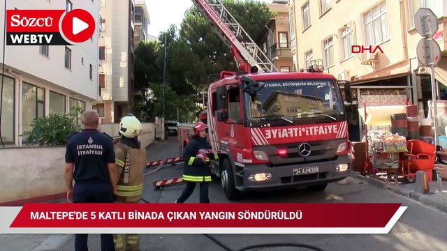 Maltepe'de 5 katlı binada çıkan yangın söndürüldü
