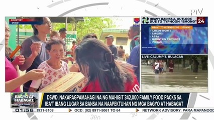DSWD, nakapagpamahagi na ng mahigit 32,000 family food packs sa iba’t ibang lugar sa bansa na naapektuhan ng mga bagyo at habagat