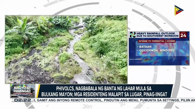 Philvolcs, nagbabala sa banta ng lahar mula sa Bulkang Mayon; Mga residenteng malapit sa lugar, pinag-iingat | ulat ni: Paul Hapin - Radyo Pilipinas