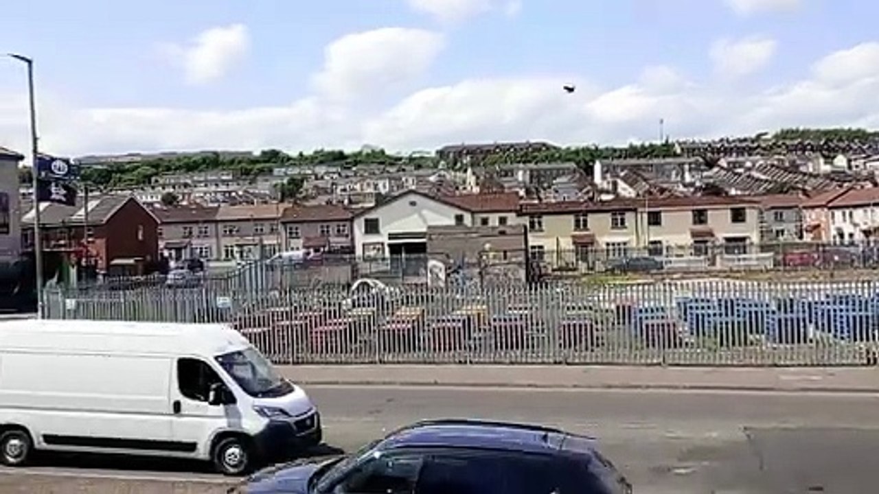 Pallets gathered at the Bogside bonfire site in Derry 2025