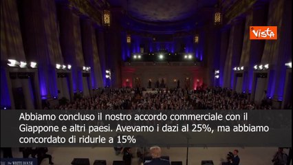 Trump: Firmato accordo con il Giappone, tariffe al 15%