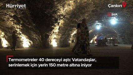Termometreler 40 dereceyi aştı: Vatandaşlar, serinlemek için yerin 150 metre altına iniyor