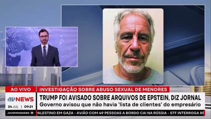 Trump foi avisado de que seu nome aparece em arquivos de Epstein, diz jornal