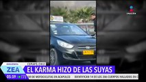 Hombre se baja de su auto para amedrentar a otro y olvida las llaves