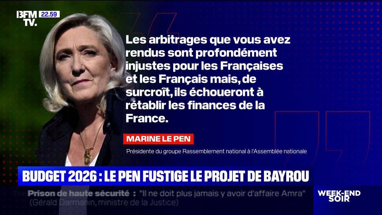 Budget 2026: Marine Le Pen a adressé une lettre à François Bayrou pour fustiger le budget