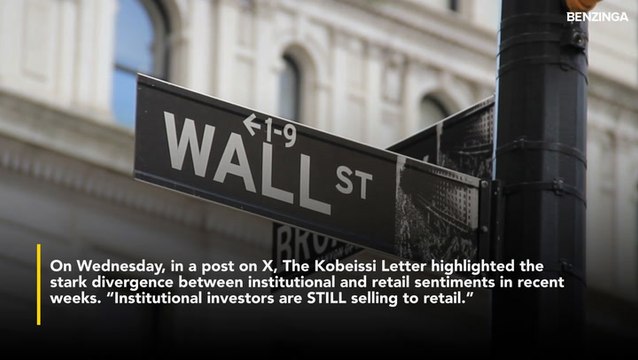 Institutional Investors Have Sold Stocks For 10 Of The Last 11 Weeks — While Retail Traders Remain Bullishly All-In