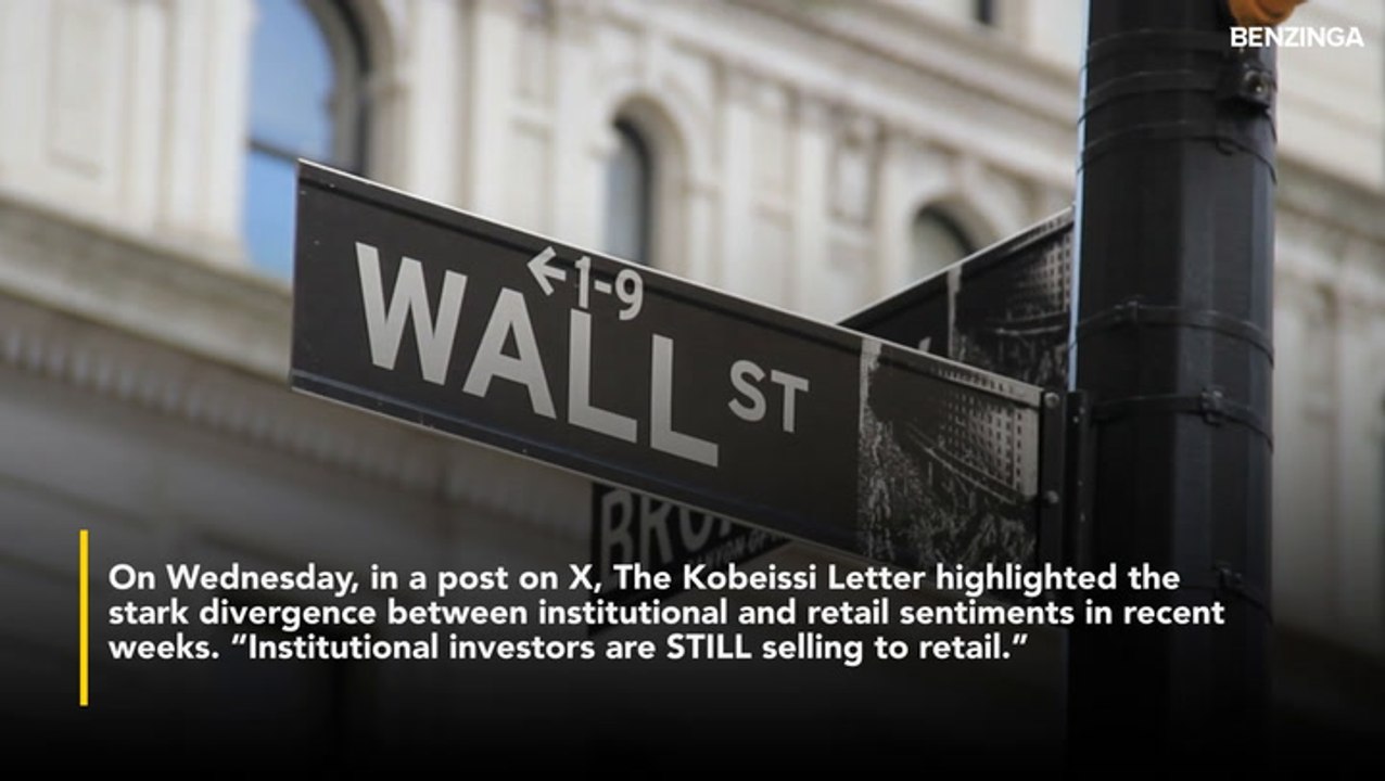 Institutional Investors Have Sold Stocks For 10 Of The Last 11 Weeks — While Retail Traders Remain Bullishly All-In