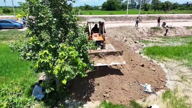 Wonderful First Start Project Operator Filling Land Skills KOMATSU dozer With​ Trucks 5ton Unloading