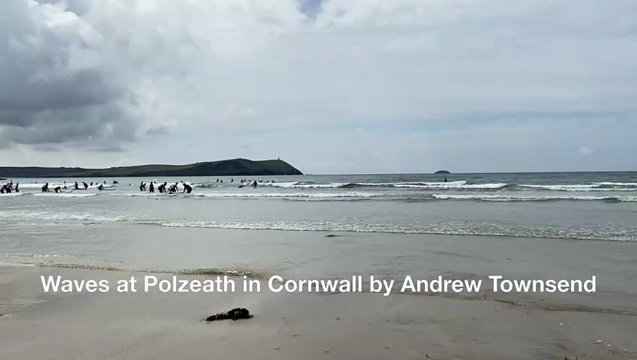 Waves at Polzeath in Cornwall by Andrew Townsend