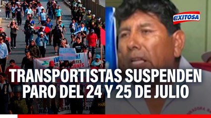 🔴🔵 Transportistas suspenden paro convocado el 24 y 25 de julio: "Hemos sido amenazados", denuncia Miguel Palomino