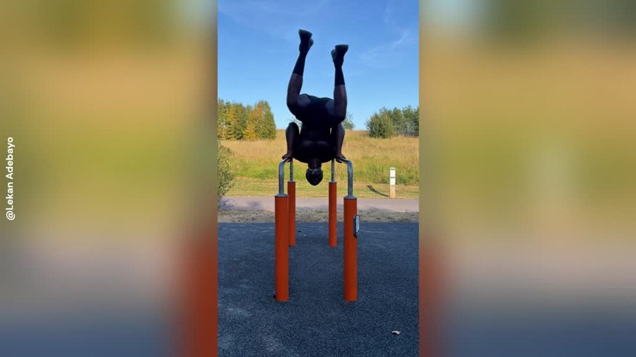 Mans Attempt at Handstand on Bars Ends in Painful Fail