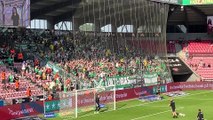 Hibs fans pre-game at Midtjylland