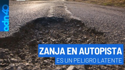 Zanja peligrosa en autopista México-Querétaro