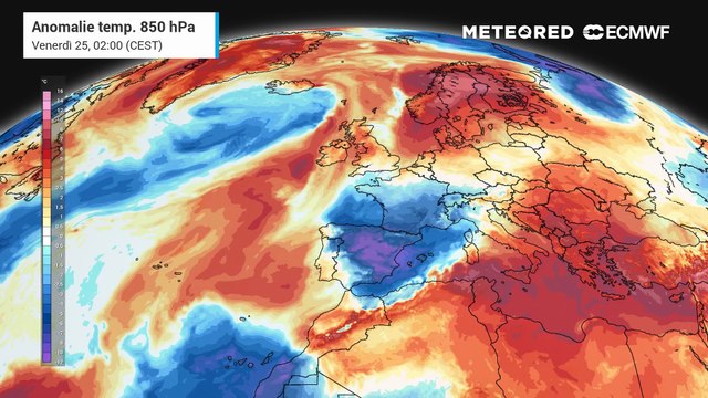 Anomalie temperature Europa nel weekend