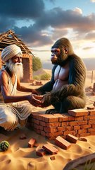 The farmer and the Gorila build a house in the desert but the house is destroyed in a flood #real