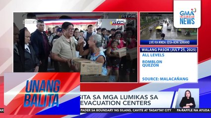 PBBM, bumisita sa mga lumikas sa iba't ibang evacuation centers | Unang Balita