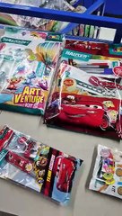 Unboxing and Review of hauser pixar disney cars theme stationery kit at 50rs 150rs 200rs