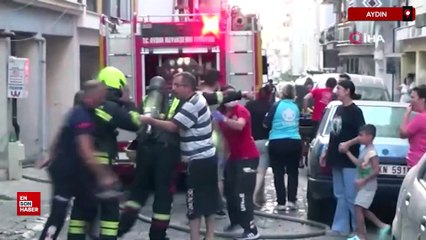 Aydın'da alevlerin yükseldiği ev kullanılamaz hale geldi