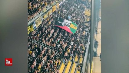 Yunanistan'da oynanan maçta Filistin unutulmadı