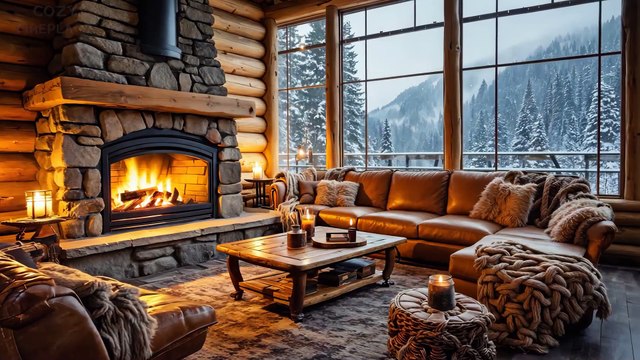 Relaxing Crackling Fireplace in 4K | Calming Music for Sleep, Study & Relaxation