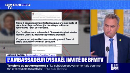 Reconnaissance de l'État palestinien: "C'est une erreur historique", estime l'ambassadeur d'Israël en France