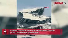 Etrafı bir anda toz bulutu kapladı! 12 katlı bina...